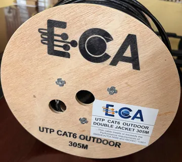 ECA Networks UTP CAT 6 Outdoor Cable 305m - UV Resistant Double Jacket Solid Copper Networking Cable for CCTV PoE & Outdoor WiFi Nairobi Kenya